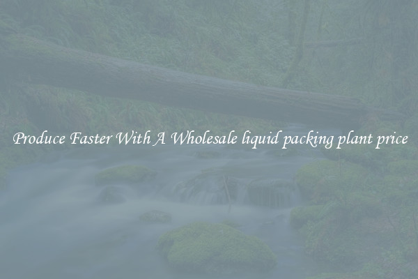 Produce Faster With A Wholesale liquid packing plant price