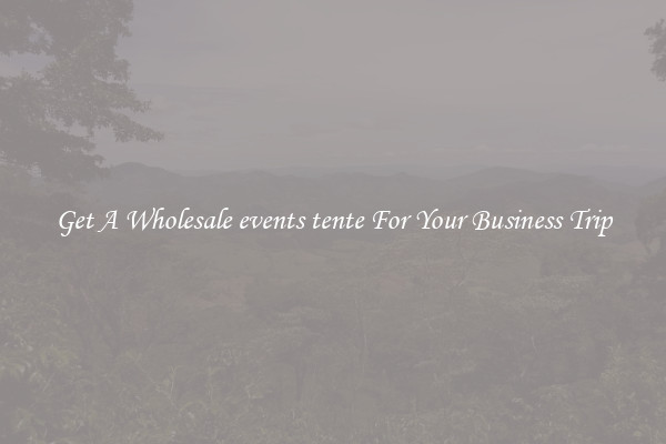 Get A Wholesale events tente For Your Business Trip