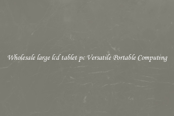 Wholesale large lcd tablet pc Versatile Portable Computing
