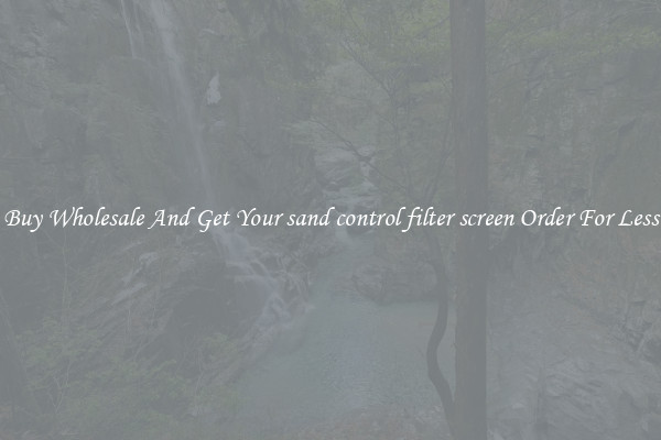 Buy Wholesale And Get Your sand control filter screen Order For Less
