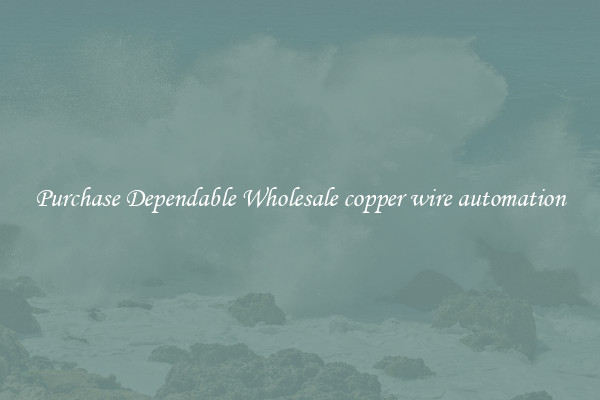 Purchase Dependable Wholesale copper wire automation