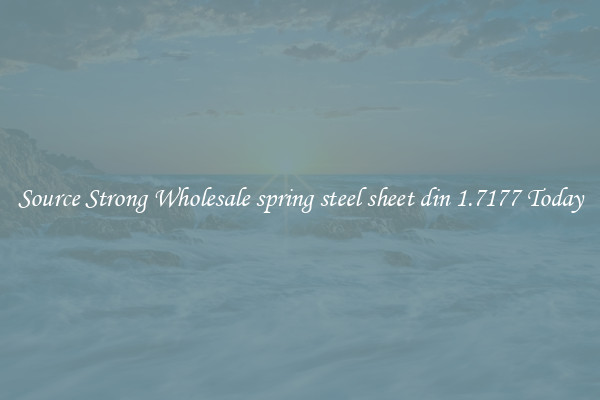 Source Strong Wholesale spring steel sheet din 1.7177 Today