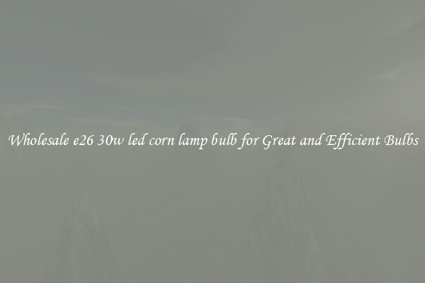 Wholesale e26 30w led corn lamp bulb for Great and Efficient Bulbs